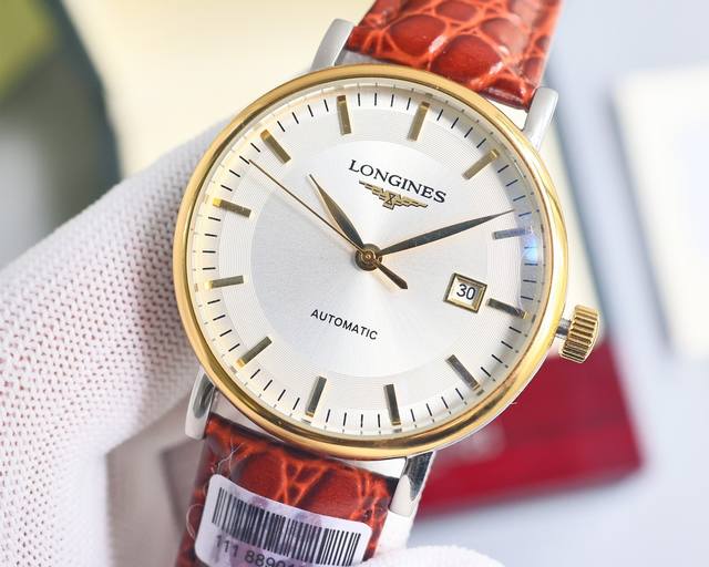 白 -金 钢带+10 浪琴-Longines 精品男士腕表大三针设计 尊贵大气 绅士风范 卓越品质 热卖全城 采用日本8 全自动机械机芯 顶级316精钢表壳 进